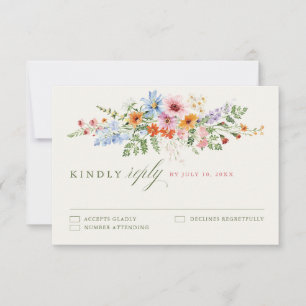 Wildblumen-Frühlingswiese-Garten-Foto-Hochzeit-Boh RSVP Karte