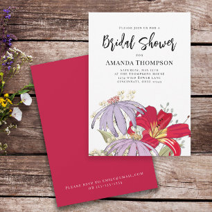 Wildblumen für Aquarellbilder Brautparty Einladung