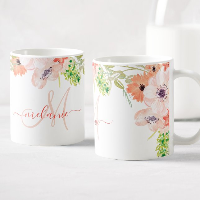 Wildblumen für Aquarellfarben Rosa Name für das be Kaffeetasse (Von Creator hochgeladen)