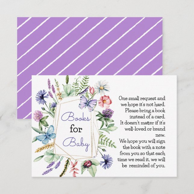 Wildblumen für Babykarten Begleitkarte (Vorne/Hinten)