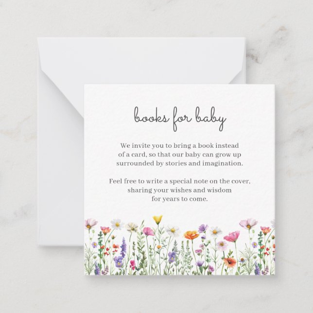 Wildblumen für Babykarten Mitteilungskarte (Vorderseite)