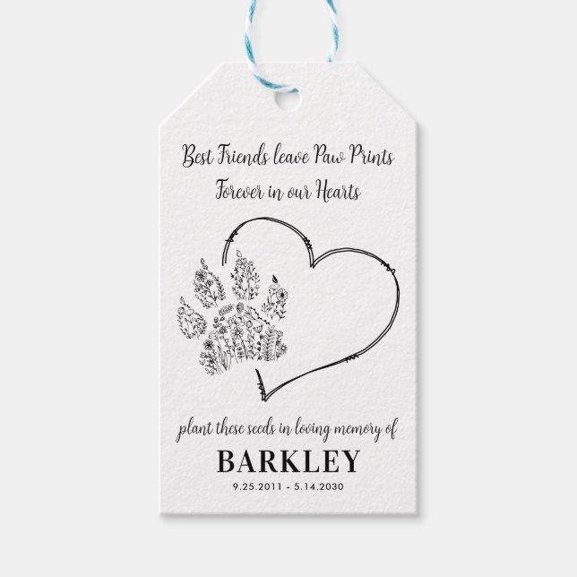 Wildblumen für das Pet-Memorial-Seed-Packet Druckp Geschenkanhänger (Vorderseite)