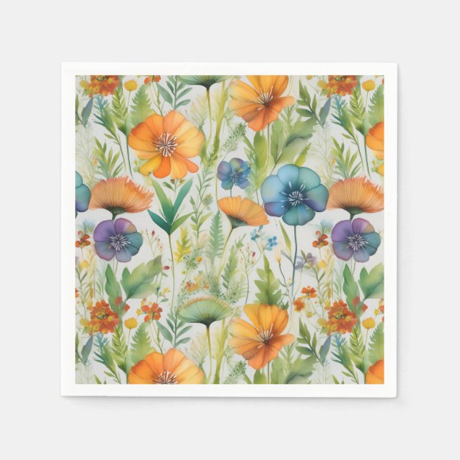 Wildblumen für die französische Landesdekoration Serviette (Vorderseite)