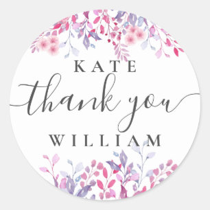 Wildblumen für lila Länder Runder Aufkleber