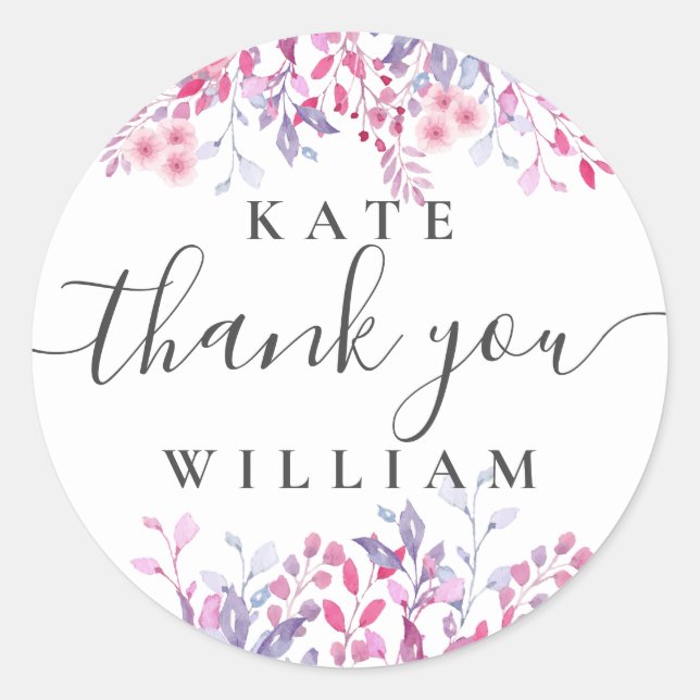 Wildblumen für lila Länder Runder Aufkleber (Vorderseite)