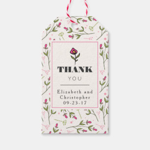 Wildblumen für rosa und grüne lange Steppe Vielen  Geschenkanhänger