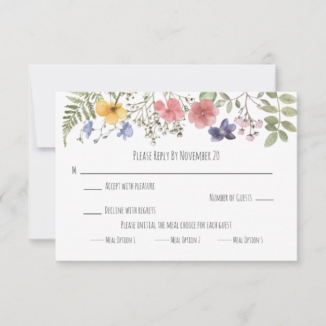 Wildblumen für RSVP-Karte Einladung (Vorderseite)