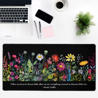 Wildblumen für schwarze Wasserfarben Quotes Schrei Schreibtischunterlage