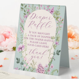 Wildblumen für Wasserfarben Babydusche Tischaufsteller
