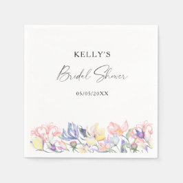 Wildblumen für Wasserfarben - Brautparty Serviette