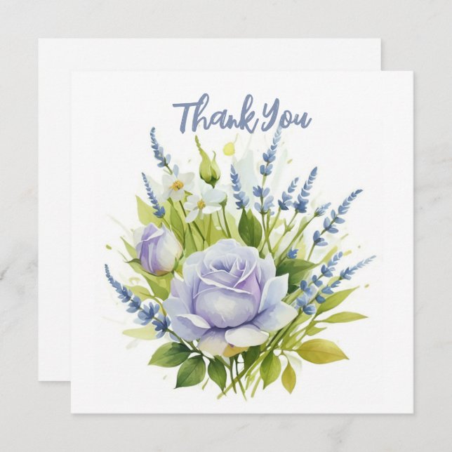 Wildblumen für Wasserfarben Dankeskarte (Vorne/Hinten)