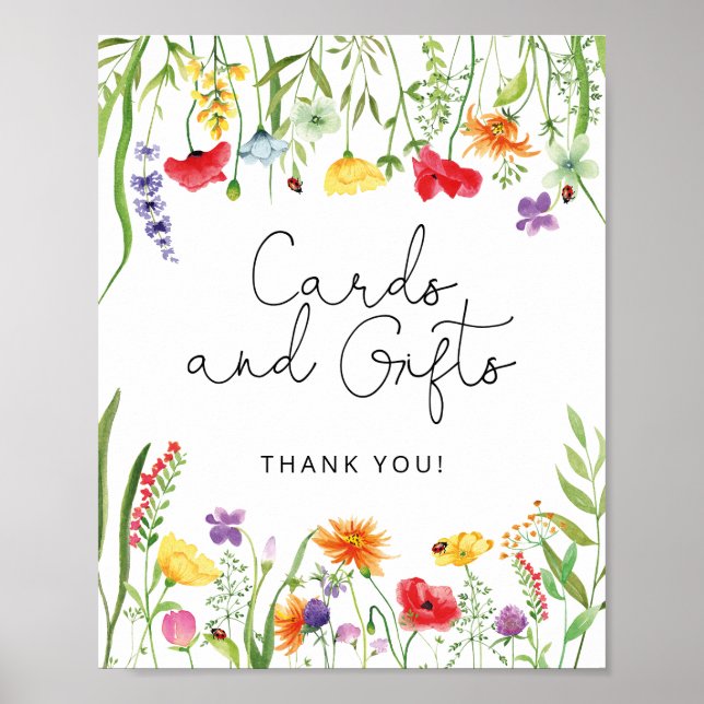 Wildblumen für Wasserfarben Karten und Geschenkpos Poster (Vorne)