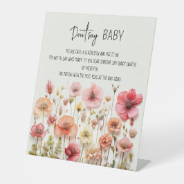 Wildblumen Garden Baby Shower Game Sag nicht, Baby Sockelschild