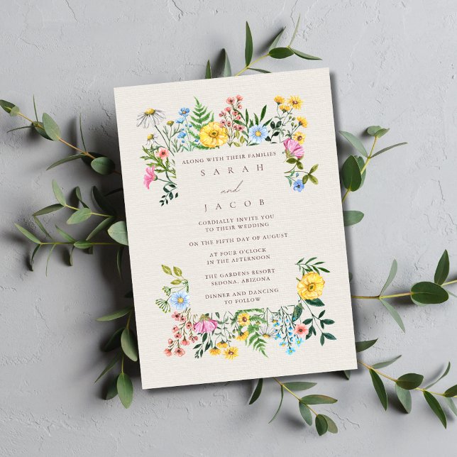 Wildblumen Garden Wedding Einladung (Wildflowers Garden Wedding Invitation)