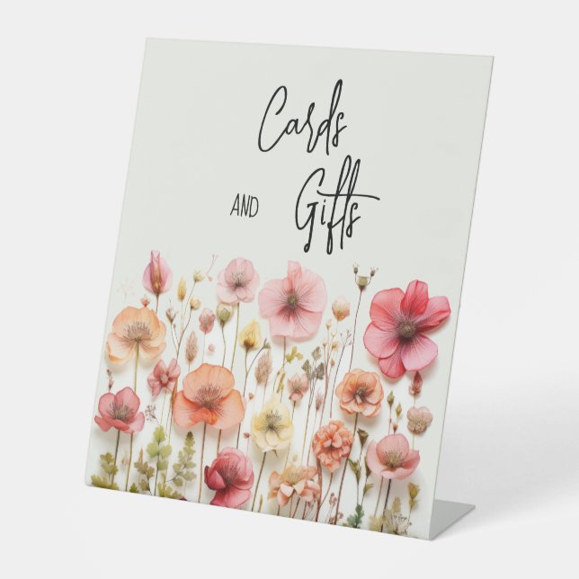 Wildblumen Gartenkarten und Geschenke - Zeichen Sockelschild (Vorderseite)