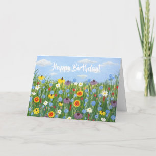Wildblumen Geburtstags-Grußkarte Karte