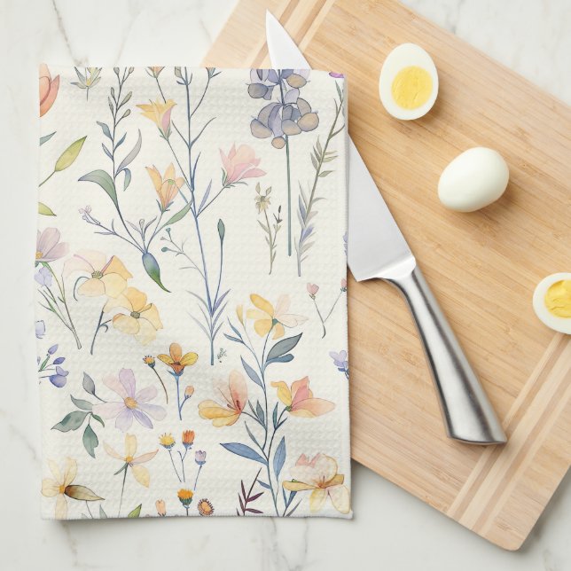 Wildblumen Geburtstagsdusche Hochzeitswasser Geschirrtuch (Viertel Falte)