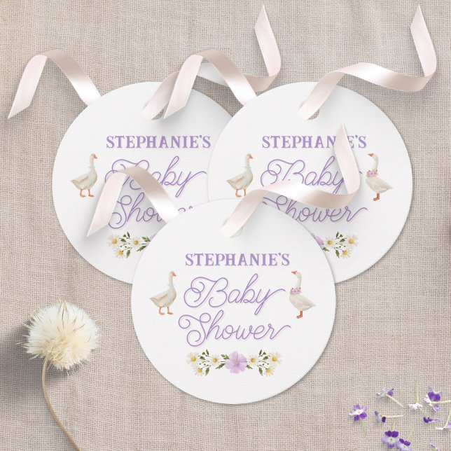 Wildblumen Geese Watercolor Baby Dusche Geschenkanhänger (Von Creator hochgeladen)