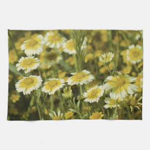 Wildblumen Gelbe und weiße Sonnenblumen Handtuch