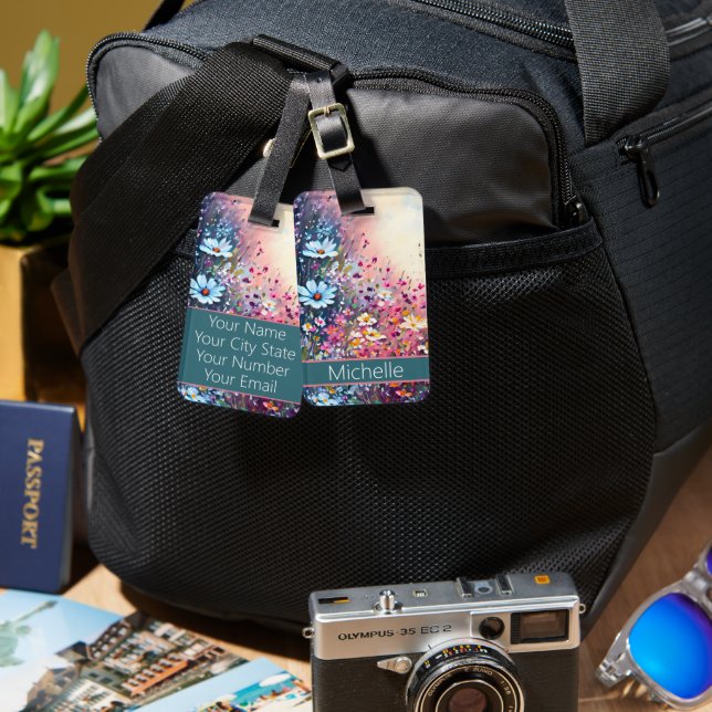 Wildblumen Gepäckanhänger (Vorderseite & Rückseite)