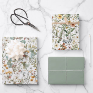 Wildblumen-Geschenkpapier, Blumengeschenkverpackun Geschenkpapier Set