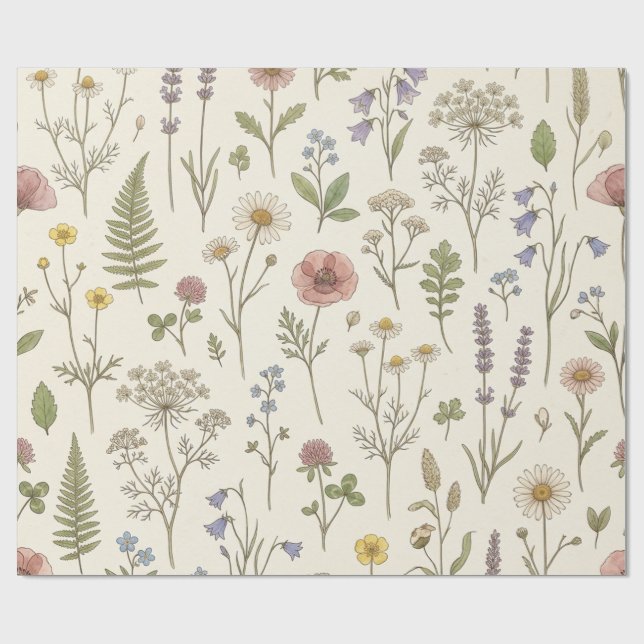 Wildblumen-Geschenkpapier Geschenkpapier (Flach)