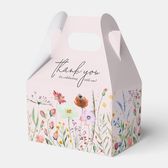 Wildblumen Girl Baby Dusche Geschenkschachtel (Vorderseite)