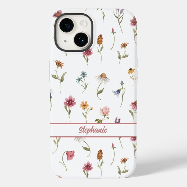 Wildblumen Girl Floral Name Case-Mate iPhone 14 Hülle (Rückseite)