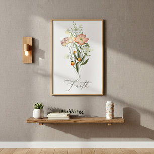 Wildblumen Glaube Poster