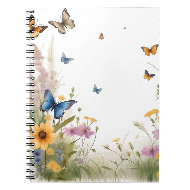 Wildblumen, Gräser und Schmetterlinge, Notizblock (Vorderseite)