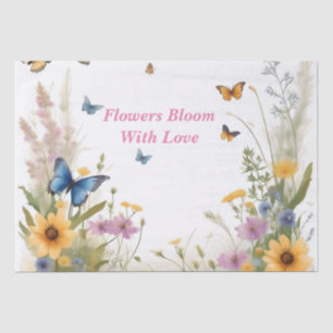 Wildblumen, Gräser und Schmetterlinge, Seidenpapier