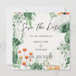 Wildblumen grün und orange save the date