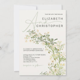 Wildblumen Grünpflanzen Botanische Hochzeit Einladung