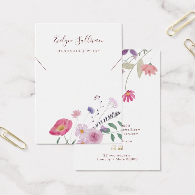 Wildblumen-Halskette-Grafikkarte (Büro)