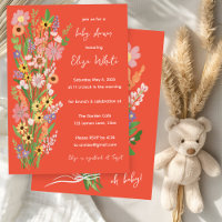 Wildblumen handbemalt Babydusche