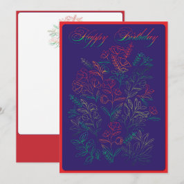 Wildblumen Happy Birthday Card Feiertagskarte