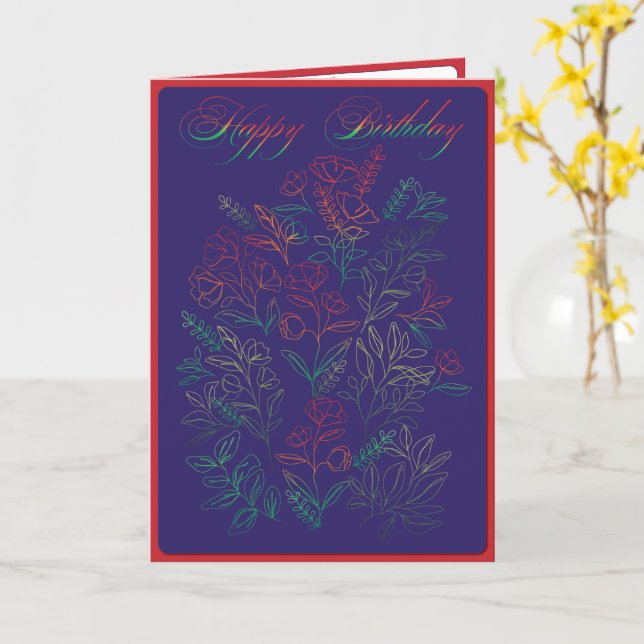 Wildblumen Happy Birthday Karte (Gelbe Blume)