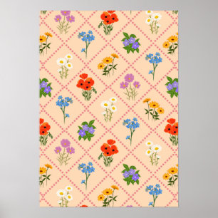 Wildblumen-Harlekin-Garten Poster