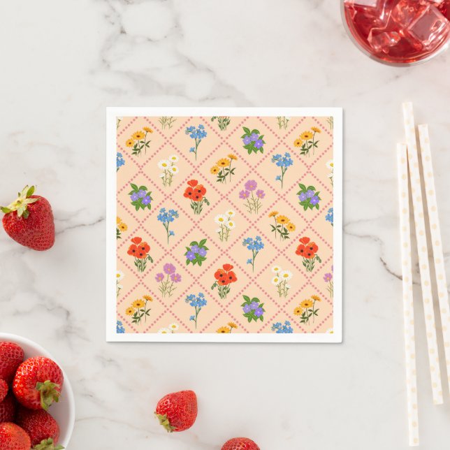 Wildblumen-Harlekin-Garten Serviette (Beispiel)
