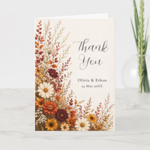 Wildblumen-Herbstwiese-Hochzeit-Dankeskarten Dankeskarte