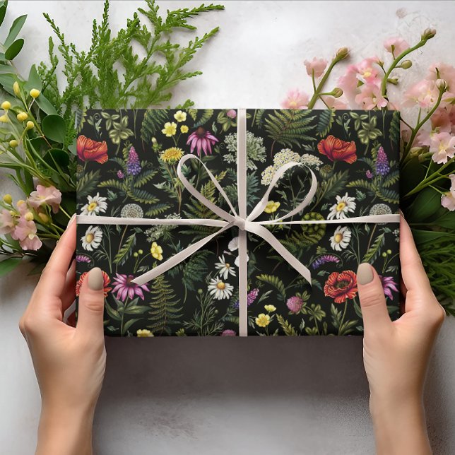 Wildblumen Hintergrund der medizinischen Pflanze Geschenkpapier (Von Creator hochgeladen)