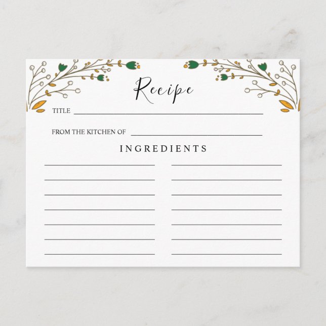 Wildblumen Hochzeit ,Boho Blumenzitat Postkarte (Vorderseite)