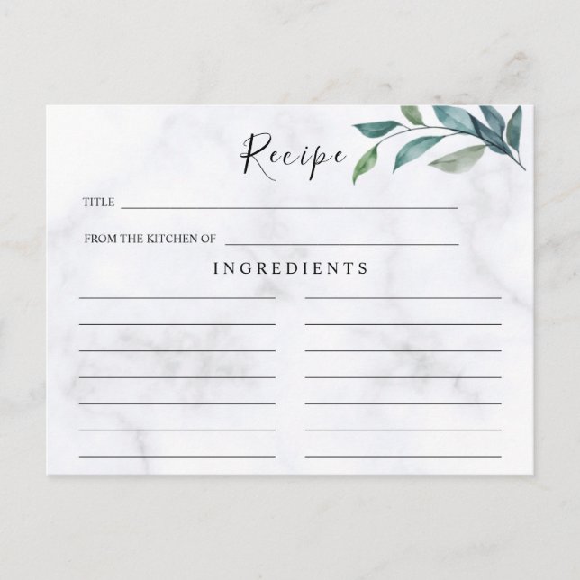 Wildblumen Hochzeit ,Boho Rezept Card Postkarte (Vorderseite)