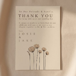 Wildblumen Hochzeit danke Ihnen Gast Table Card