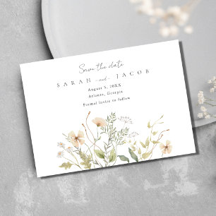 Wildblumen-Hochzeit Elegant Save The Date