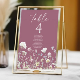 Wildblumen-Hochzeit im Blumen-Garten Tischnummer