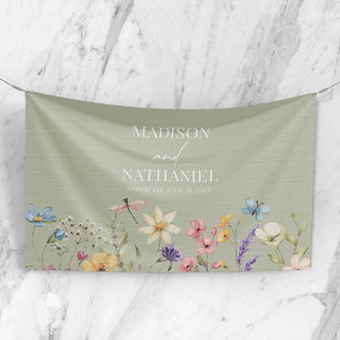 Wildblumen-Hochzeit im Blumen- und Gartenstil Banner
