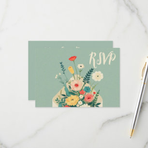 Wildblumen Hochzeit im botanischen Garten RSVP Karte