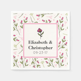 Wildblumen Hochzeit mit rosa und grünem Longsteg Serviette
