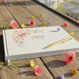 Wildblumen-Hochzeit Schöne Blumen-Signatur Gästebuch